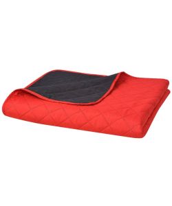 Copriletto Double-Face Trapuntato Rosso e Nero 230x260 cm
