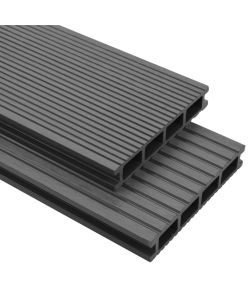 Pavimento per esterni in WPC con accessori 36 mq 2,2 m grigio