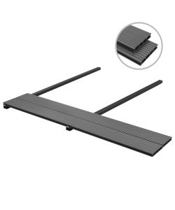 Pavimento per esterni in WPC con accessori 40 mq 2,2 m grigio