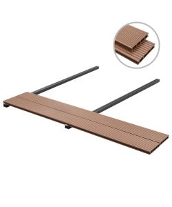 Pavimento per esterni in WPC con accessori 36 mq 2,2 m marrone