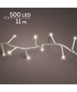 Lumineo Luci Natalizie 500 LED Bianco Caldo - 11 m - Cavo Trasparente