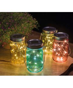 Lanterna solare vaso vetro colorato