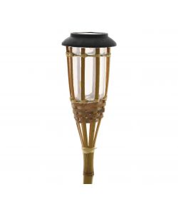 Kaemingk Torcia Solare LED in Bamboo - Naturale - 54 cm
