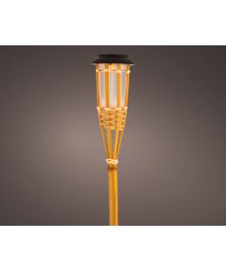 Kaemingk Torcia Solare LED in Bamboo - Naturale - 54 cm