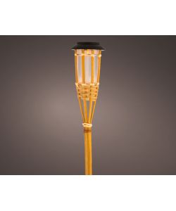 Torcia solare in bamboo LED 54 cm