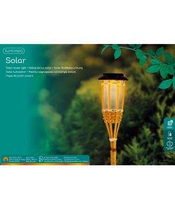 Torcia solare in bamboo LED 54 cm