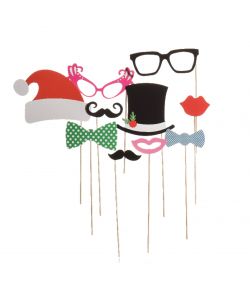 Mascherine Assortite con Stecca - Tante Fantasie per Natale e Feste