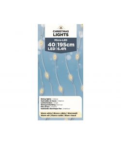 40 luci micro led a batt.l.bianco calda int.