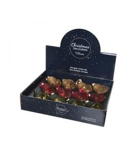 Decorazione Natalizia Campanella - Rosso - Verde - Oro - 6x8 cm