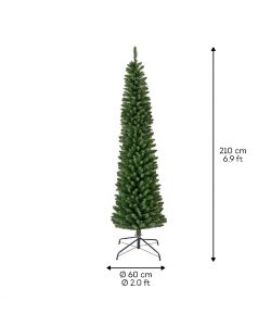 Kaemingk Albero di Natale Pencil - Verde - 210 cm