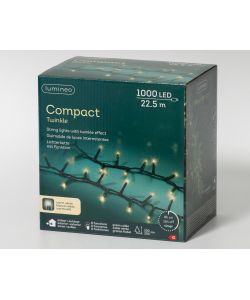 Lumineo Catena Luminosa Compact  1000 LED Bianco Caldo 22,5m Verde