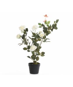 Rose bianche artificiali in vaso