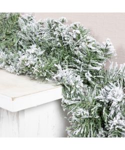Kaemingk Ghirlanda Boa Innevata - Verde Bianco - 270 cm