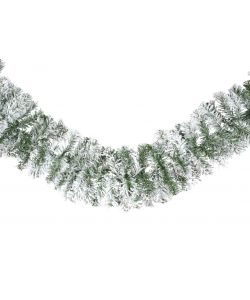 Kaemingk Ghirlanda Boa Innevata - Verde Bianco - 270 cm