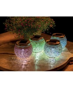 Lampada solare Led in vaso di vetro