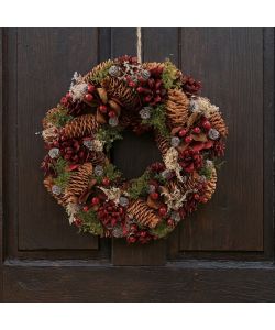 Decoris Ghirlanda Rotonda Natalizia - Fuoriporta e Centrotavola - 33cm