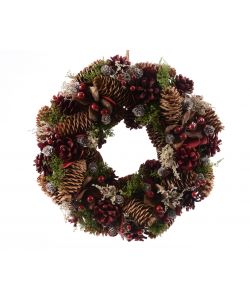 Decoris Ghirlanda Rotonda Natalizia - Fuoriporta e Centrotavola - 33cm