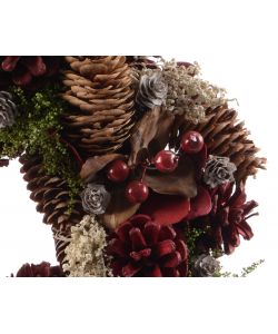 Decoris Ghirlanda Rotonda Natalizia - Fuoriporta e Centrotavola - 33cm