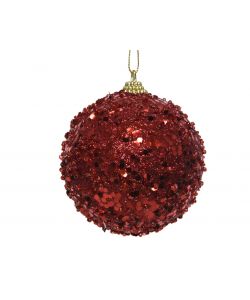 Sfera diam. mm 80 colori rosso glitter