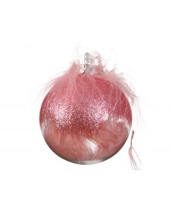 Sfera rosa con piume