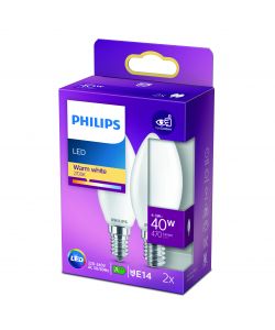 2 lampadine led candela vetro 40W