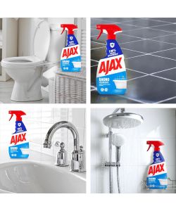 AJAX Detersivo Spray Bagno Splendente 600 ml - Rimuove Calcare e Macchie