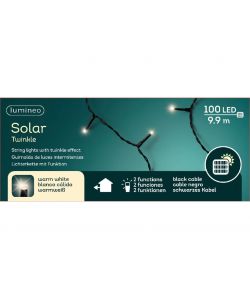 Lumineo Luci di Natale 100 LED Bianco Caldo Energia Solare - 12,9 m