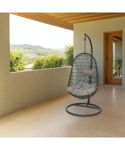 Poltrona Dondolo Sospesa - Nero e Grigio - 95 x 195 cm