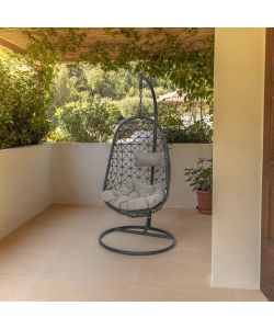 Poltrona Dondolo Sospesa - Nero e Grigio - 95 x 195 cm
