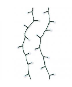 Luci Natale 200 LED Bianco Freddo con 8 Effetti - 9,95 m - Cavo Verde