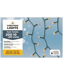 Luci Natale 200 LED bianco caldo