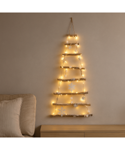 Lumineo Albero di Natale da Parete in Legno - LED Bianco Caldo - 100 cm