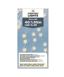 Lumineo Luci Stelle 40 Micro-LED a Batteria - Bianco Caldo - 1,95 m