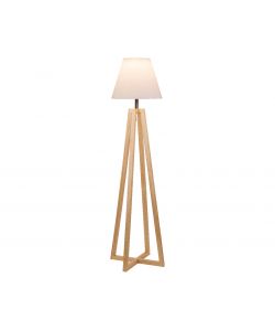 Lampada solare in legno 44x44x h153 cm bianco