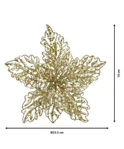 Clip stella di Natale 23.5x10 cm colori oro glitter