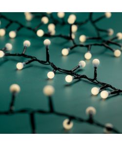 Lumineo Catena Luminosa 500 LED Cherry Bianco Caldo - 11 m - Cavo Nero