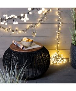 Lumineo Catena Luminosa 500 LED Cherry Bianco Caldo - 11 m - Cavo Nero