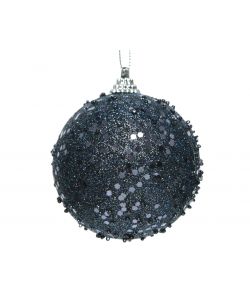 Sfera infrangibile glitter blu 8cm