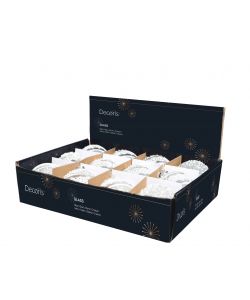 Decoris Sfera Natalizia in Vetro Effetto Neve con Perline - 8 cm