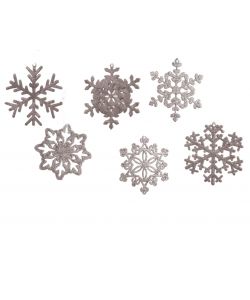 Decoro fiocchi di neve  assortiti colori rosa