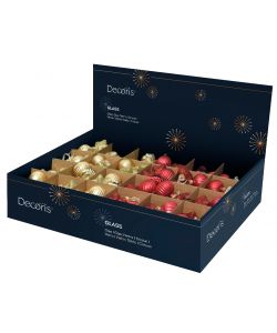 Set Addobbi Natalizi in Vetro - Rosso o Oro - 3 Pezzi