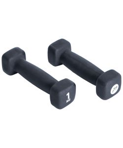 Pure2Improve Set Manubri 2x1 kg in Neoprene Nero