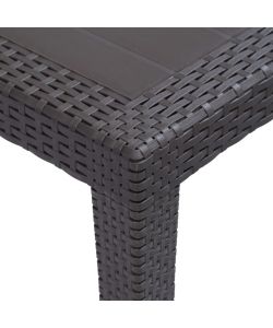 vidaXL Tavolo da Giardino in Stile Rattan - Marrone - 79x79x72 cm