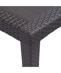 vidaXL Tavolo da Giardino in Stile Rattan - Marrone - 79x79x72 cm