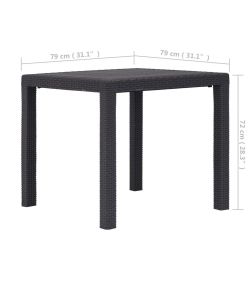 vidaXL Tavolo da Giardino in Stile Rattan - Marrone - 79x79x72 cm