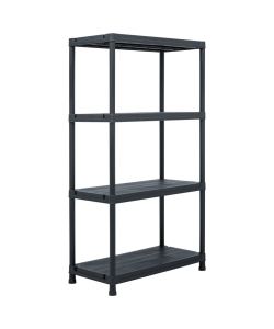Scaffale Nero 100 kg 60x30x138 cm in Plastica