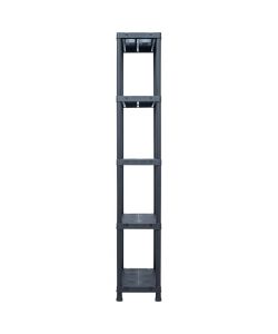Scaffale Nero 125 kg 60x30x180 cm in Plastica