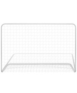 Porte da Calcio 2 pz con Reti 182x61x122 cm in Acciaio Bianche