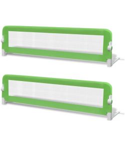 Sponde Letto per la Sicurezza dei Bambini 2 pz Verde 150x42 cm