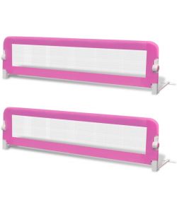 Sponde Letto per la Sicurezza dei Bambini 2 pz Rosa 150x42 cm